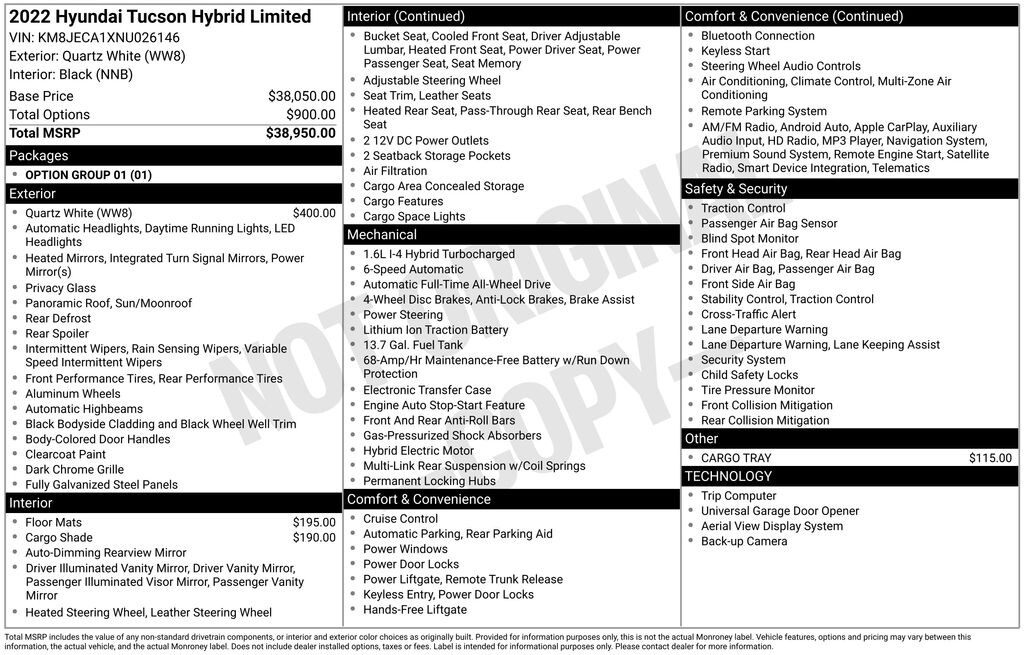 Used 2022 Hyundai Tucson Hybrid Limited SUV