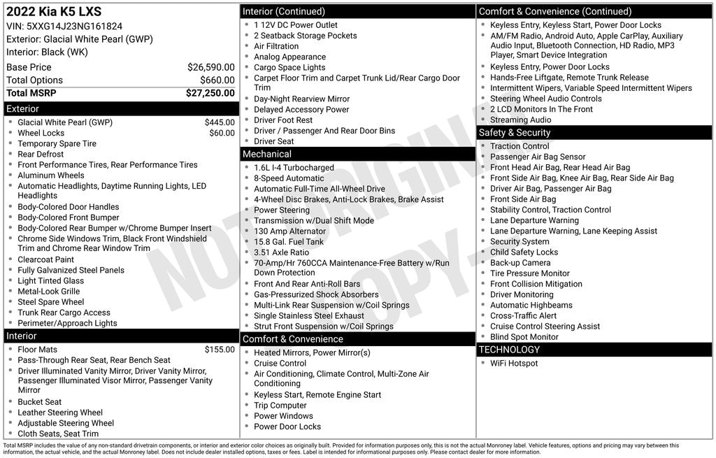 Used 2022 Kia K5 LXS Sedan