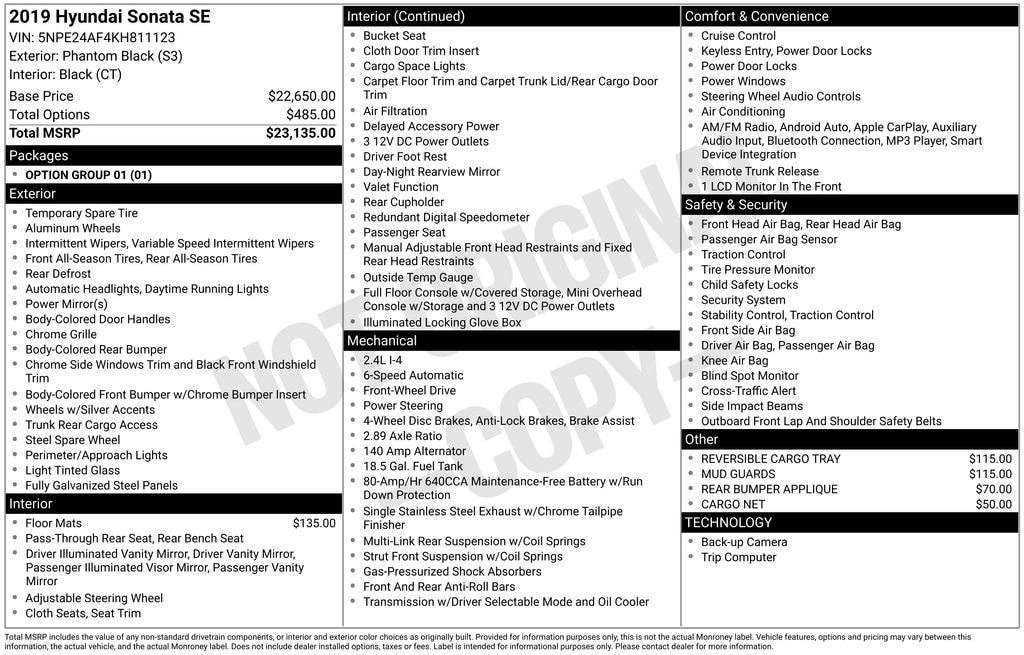 Used 2019 Hyundai Sonata SE Sedan