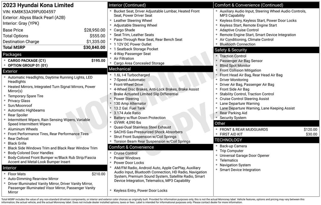 Used 2023 Hyundai Kona Limited SUV