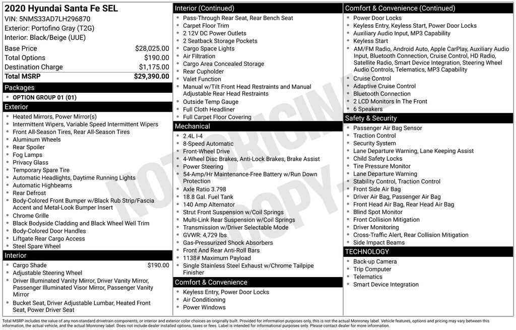 Used 2020 Hyundai Santa Fe SEL 2.4 SUV