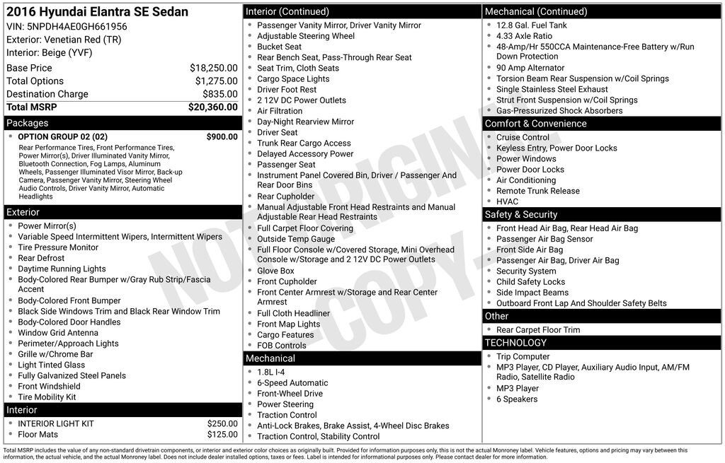 Used 2016 Hyundai Elantra SE Sedan
