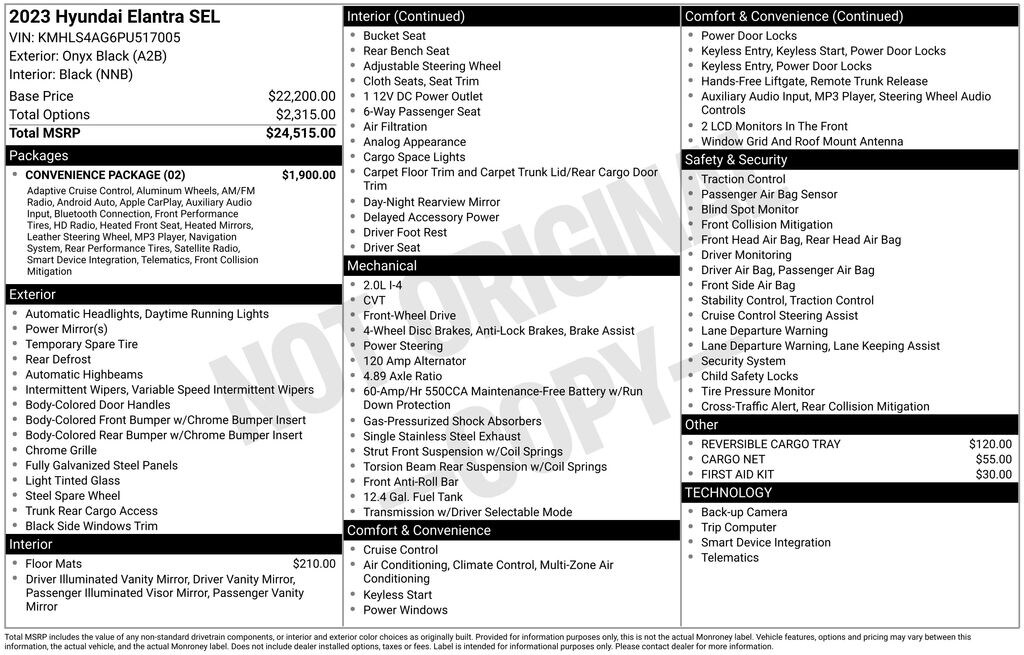 Used 2023 Hyundai Elantra SEL Sedan