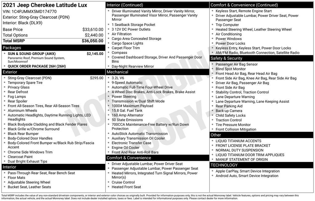 Used 2021 Jeep Cherokee Latitude Lux SUV