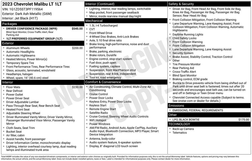 Used 2023 Chevrolet Malibu 1LT Sedan