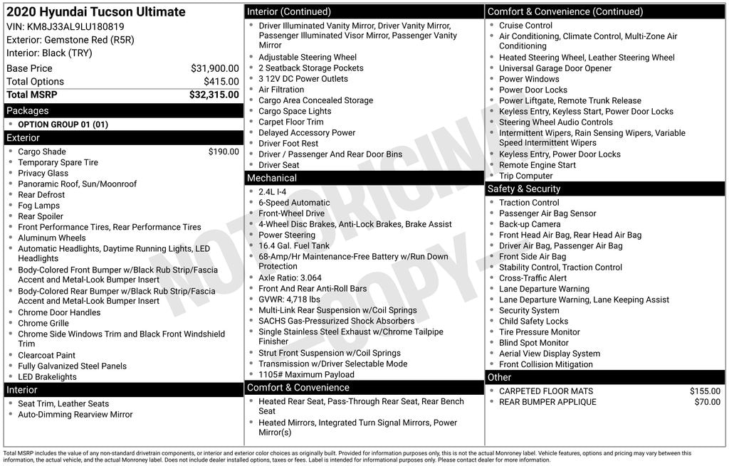 Used 2020 Hyundai Tucson Ultimate SUV