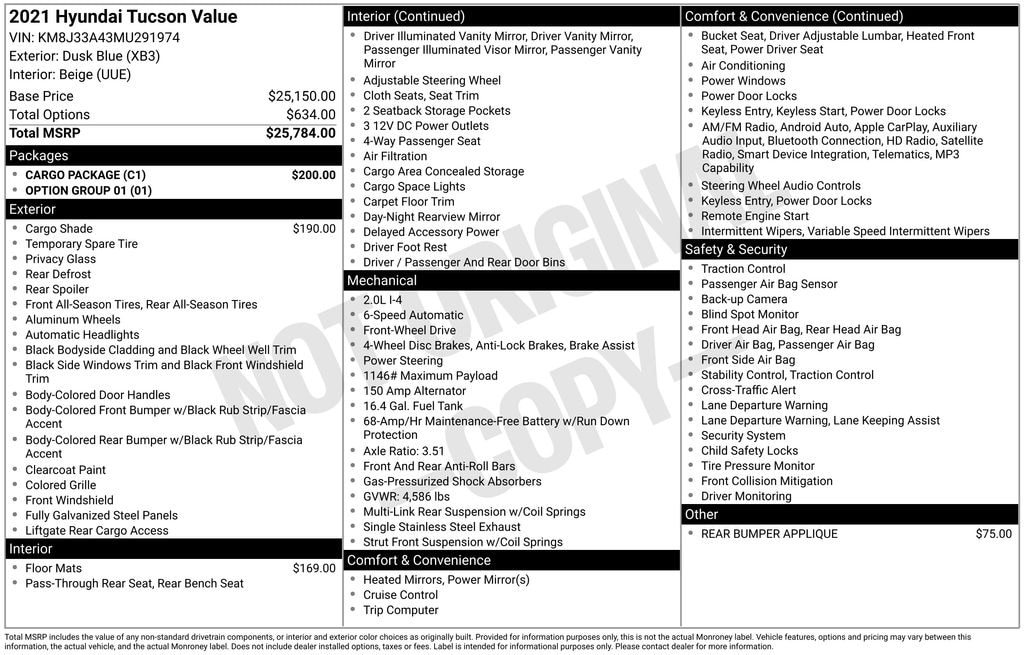 Used 2021 Hyundai Tucson Value SUV