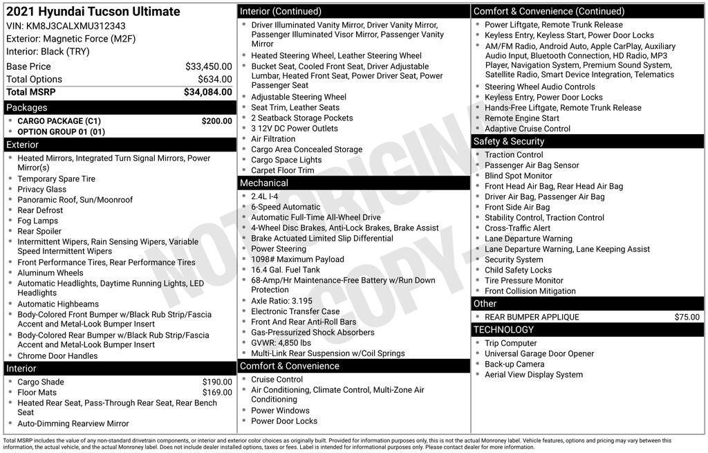 Used 2021 Hyundai Tucson Ultimate SUV