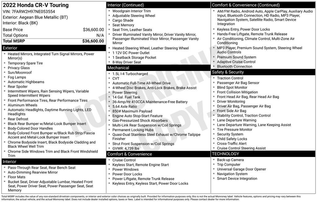 Used 2022 Honda CR-V Touring SUV