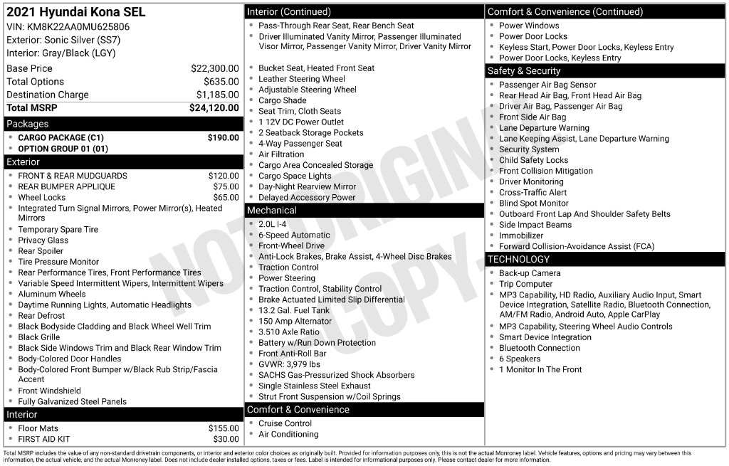 Used 2021 Hyundai Kona SEL SUV