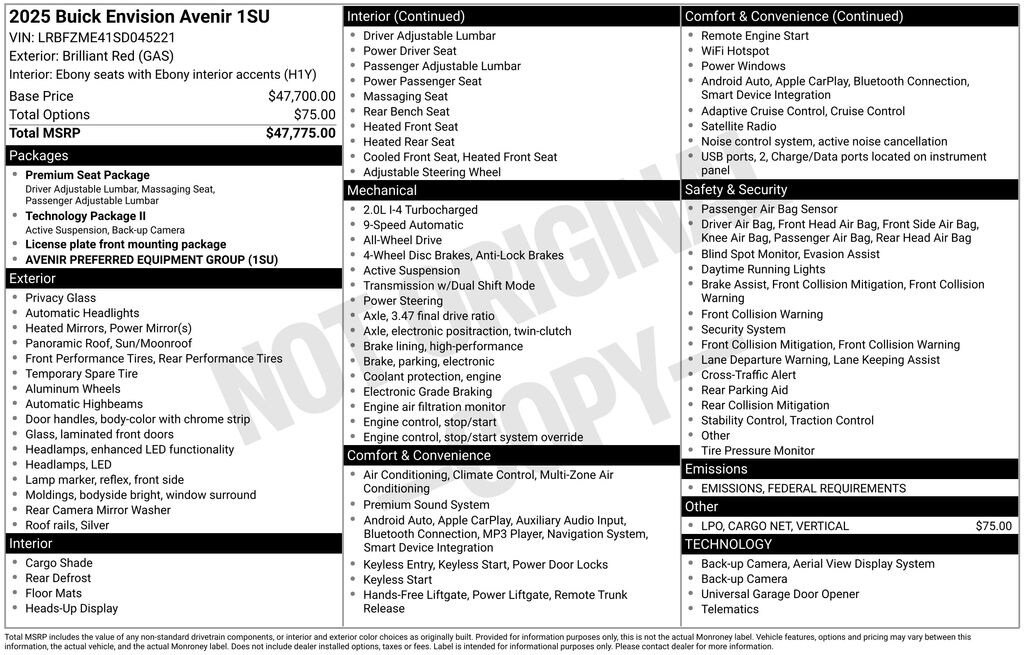 Used 2025 Buick Envision Avenir SUV