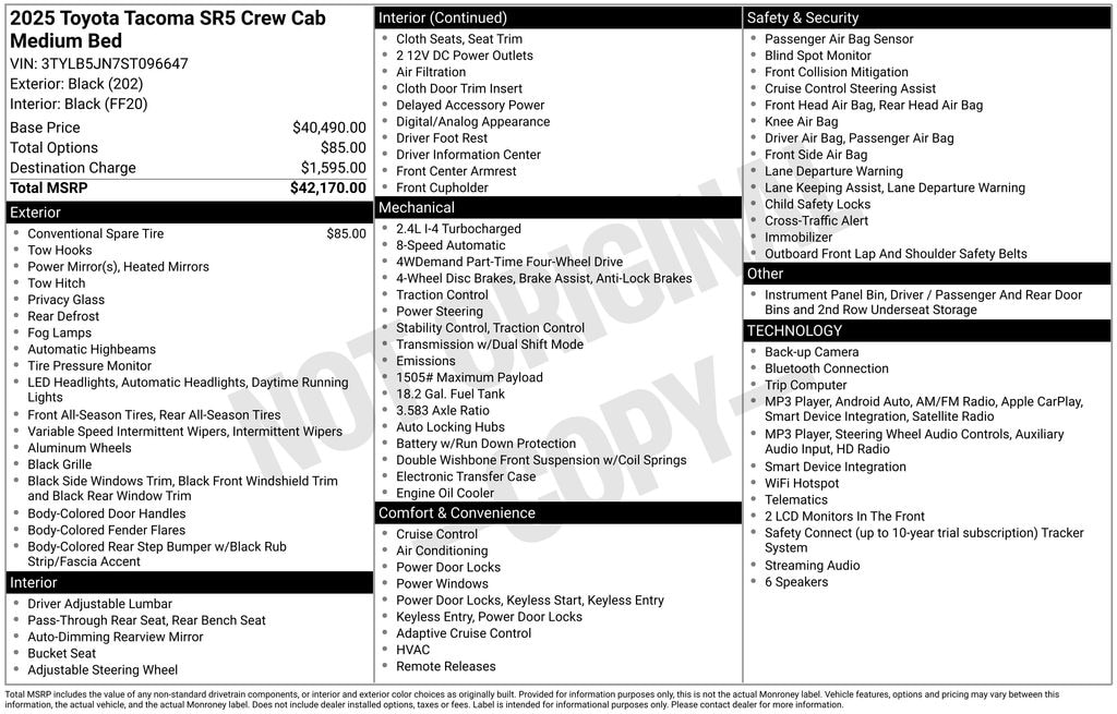 Used 2025 Toyota Tacoma SR5 Truck