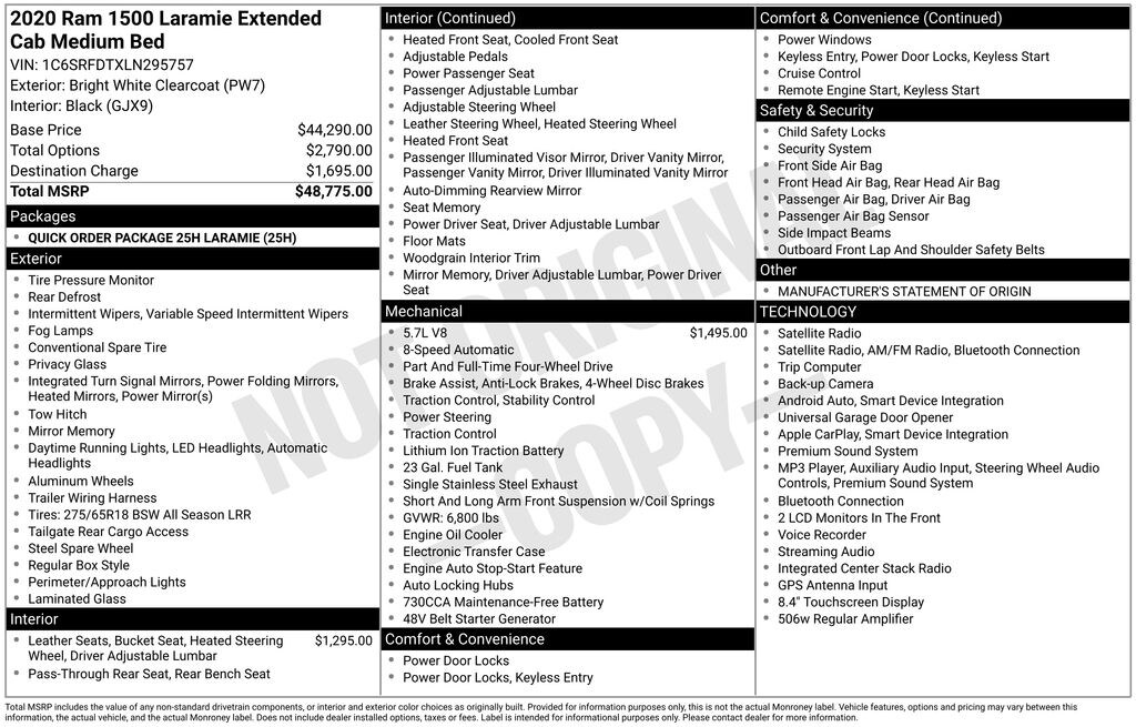 Used 2020 Ram 1500 Laramie Truck
