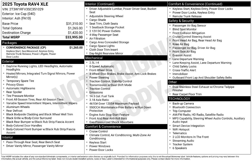 Certified 2025 Toyota RAV4 XLE SUV