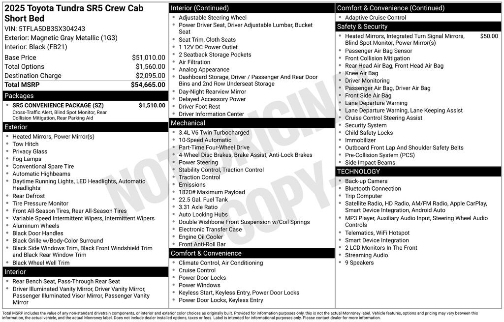 Used 2025 Toyota Tundra SR5 Truck