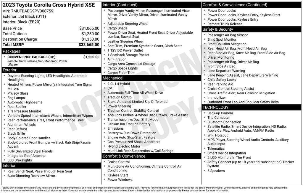 Used 2023 Toyota Corolla Cross Hybrid Hybrid XSE SUV