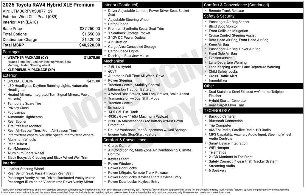 Certified 2025 Toyota RAV4 Hybrid XLE Premium SUV