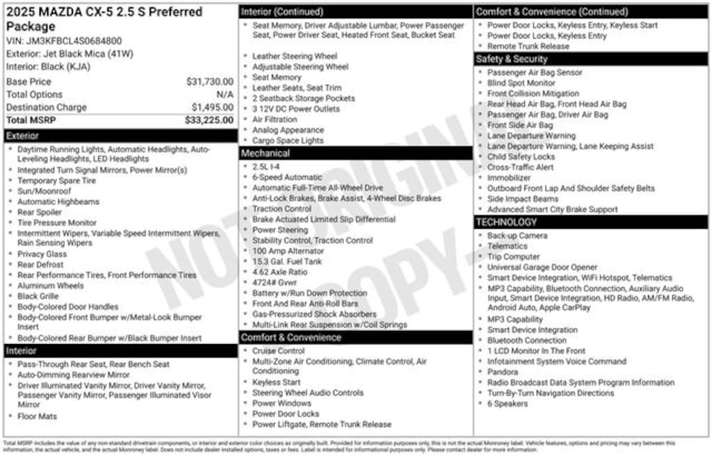 Certified 2025 Mazda CX-5 2.5 S Preferred Package SUV