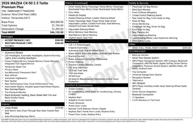 Certified 2026 Mazda CX-50 2.5 Turbo Premium Plus SUV