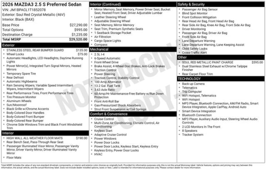 Certified 2026 Mazda Mazda3 Sedan 2.5 S Preferred Sedan