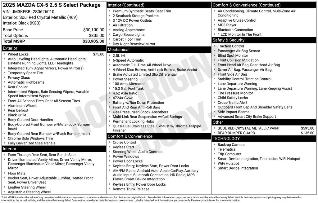 Certified 2025 Mazda CX-5 2.5 S Select Package SUV
