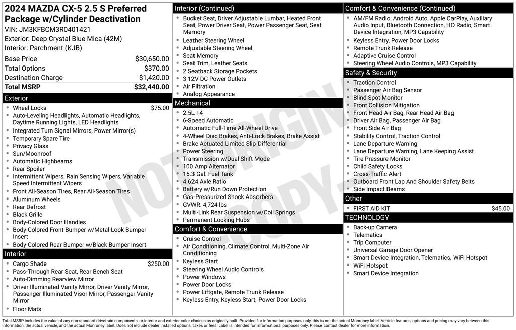 Certified 2024 Mazda CX-5 2.5 S Preferred Package SUV