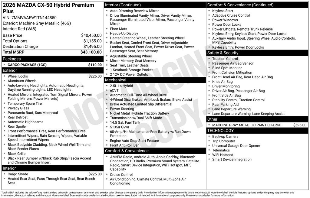 Certified 2026 Mazda CX-50 Hybrid Premium Plus SUV