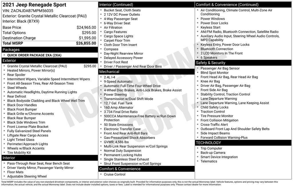 Used 2021 Jeep Renegade Sport SUV