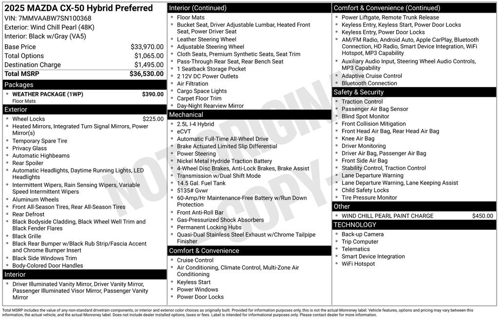 Certified 2025 Mazda CX-50 Hybrid Preferred Package SUV