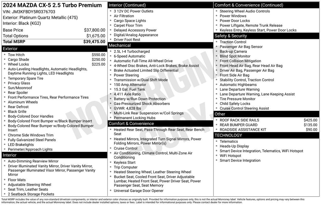 Certified 2024 Mazda CX-5 2.5 Turbo Premium Package SUV