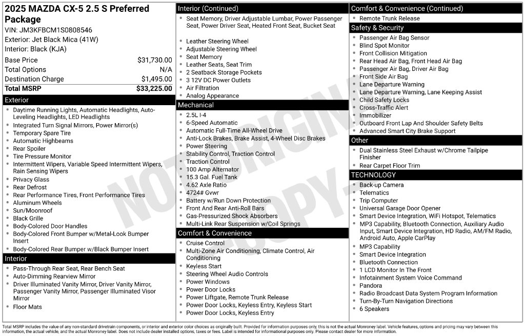 Certified 2025 Mazda CX-5 2.5 S Preferred Package SUV
