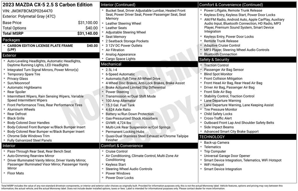 Used 2023 Mazda CX-5 2.5 S Carbon Edition SUV