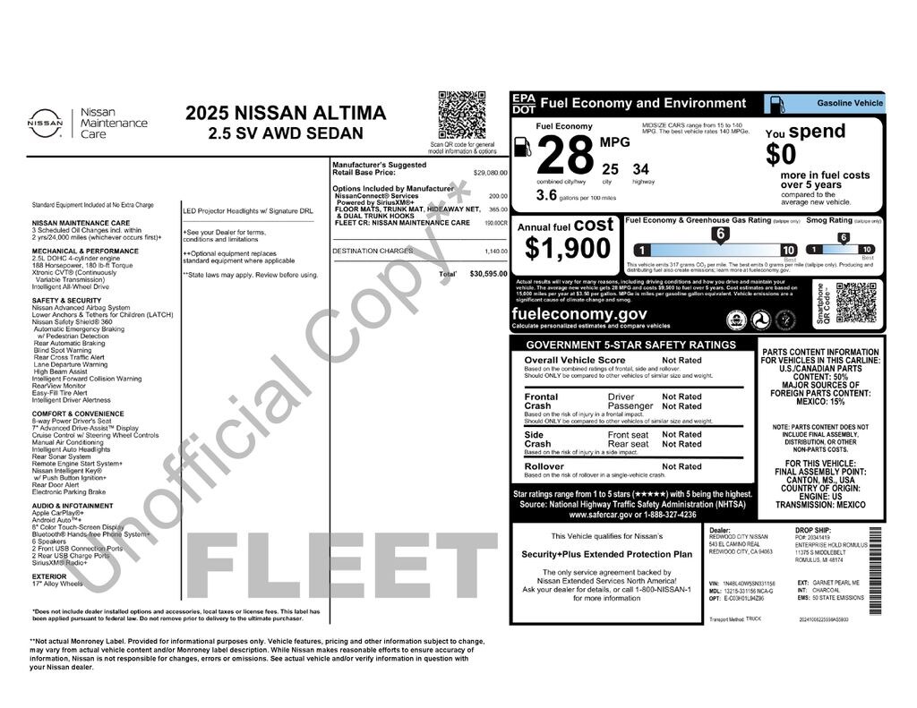 Used 2025 Nissan Altima SV Sedan