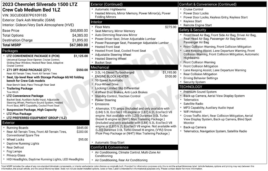 Used 2023 Chevrolet Silverado 1500 LTZ Truck Crew Cab