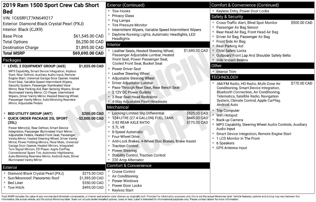 Used 2019 Ram 1500 Rebel Truck Crew Cab