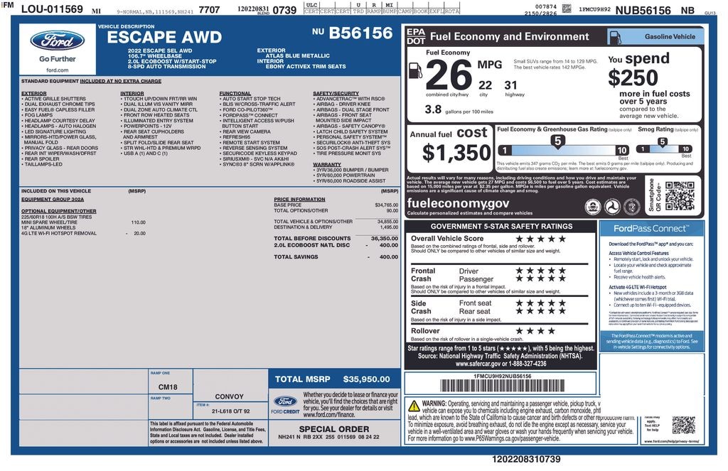Used 2022 Ford Escape SEL SUV