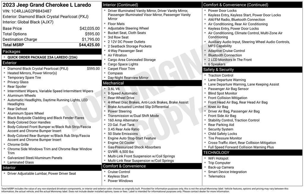 Used 2023 Jeep Grand Cherokee L L Laredo SUV