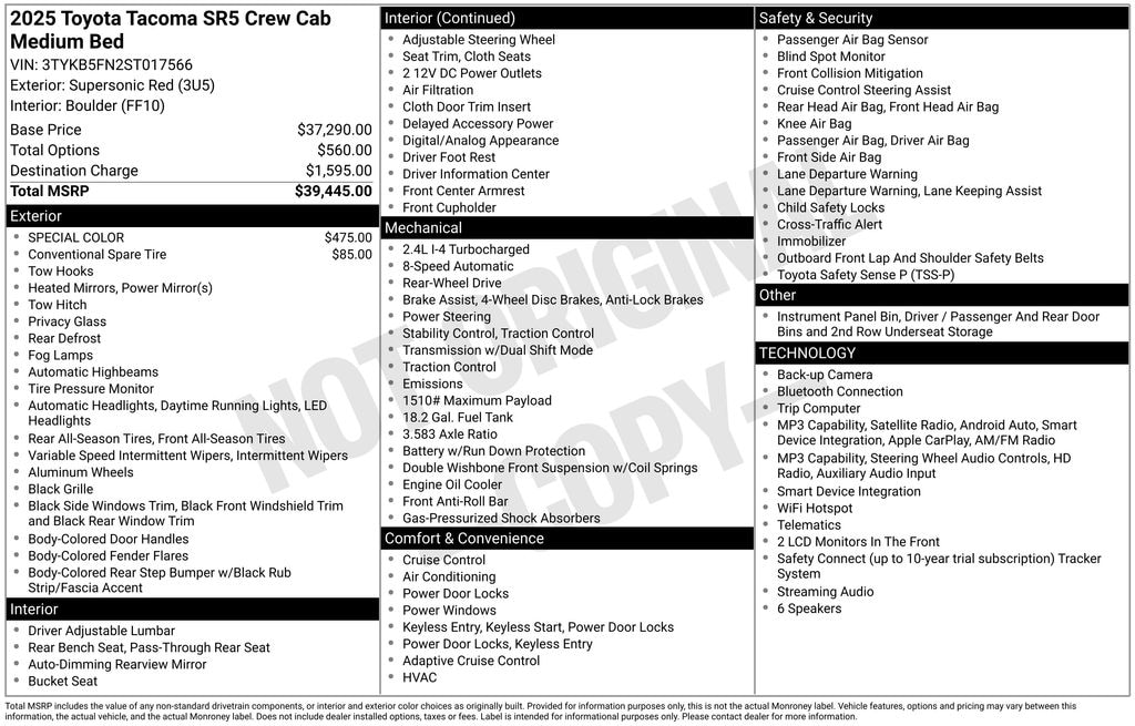 Certified 2025 Toyota Tacoma SR5 Truck Double Cab