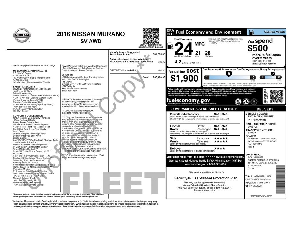 Used 2016 Nissan Murano SV SUV
