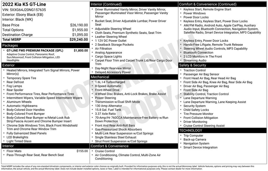 Used 2022 Kia K5 GT-Line Sedan