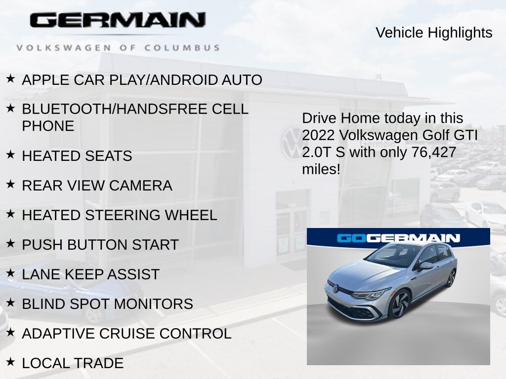 Used 2022 Volkswagen Golf GTI 2.0T S Hatchback