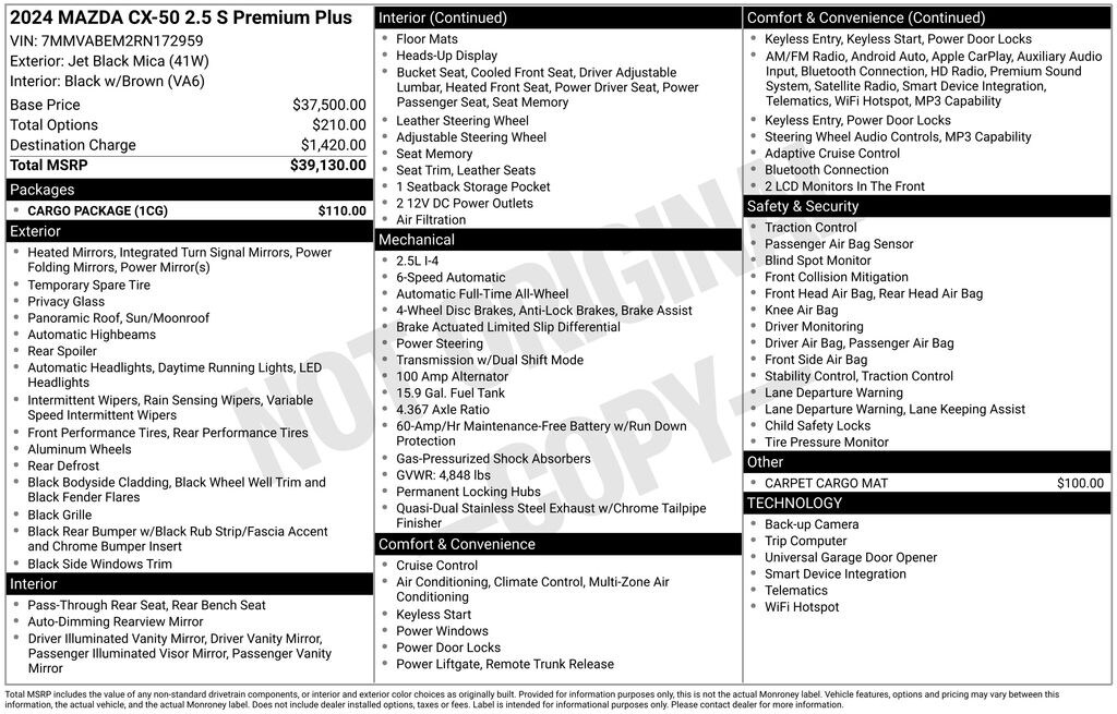 Used 2024 Mazda CX-50 2.5 S Premium Plus Package SUV