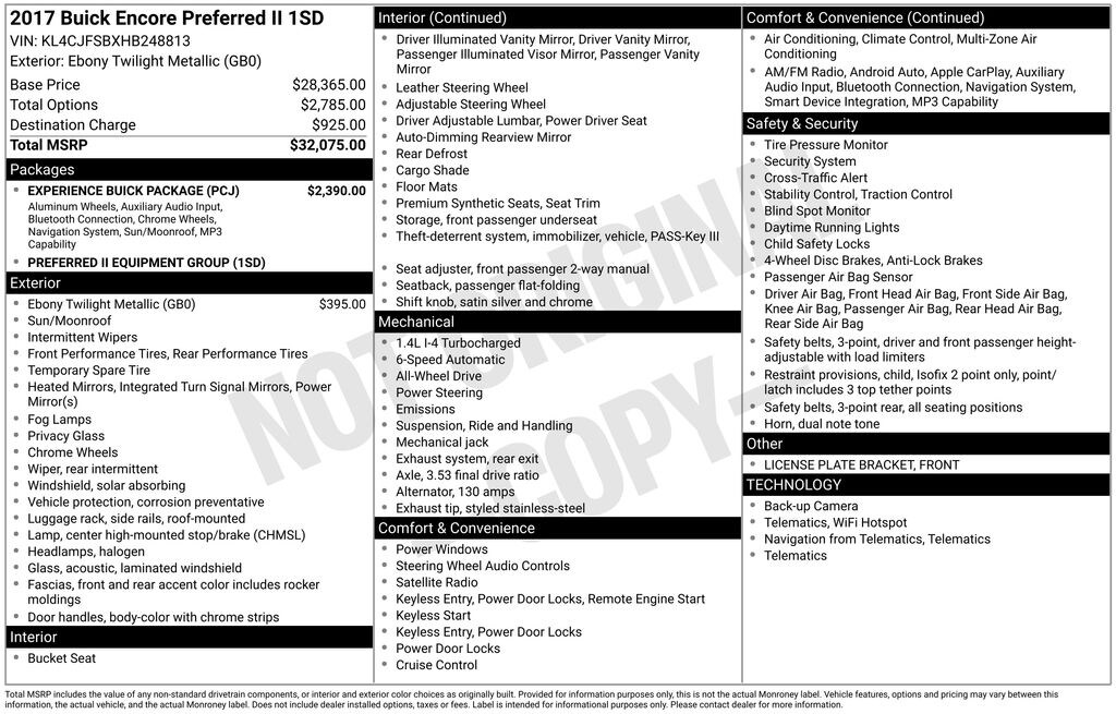 Used 2017 Buick Encore Preferred II SUV