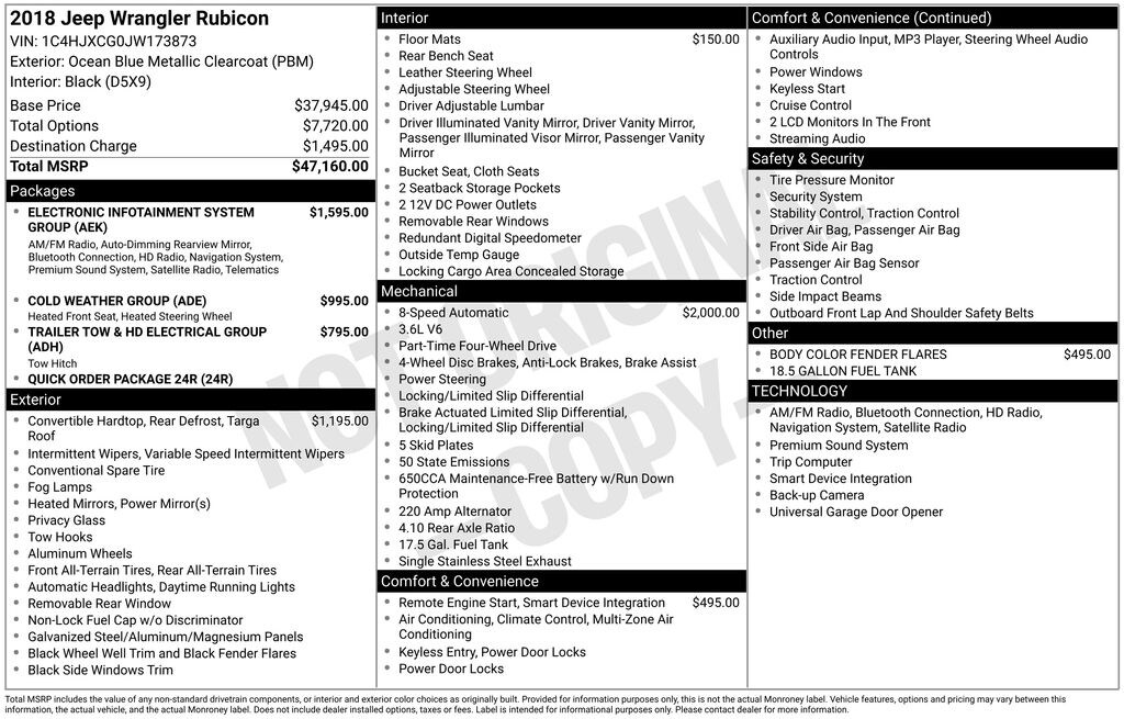 Used 2018 Jeep Wrangler Rubicon 4x4 SUV