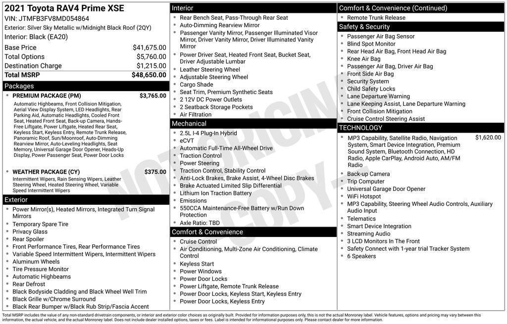 Certified 2021 Toyota RAV4 Prime XSE SUV