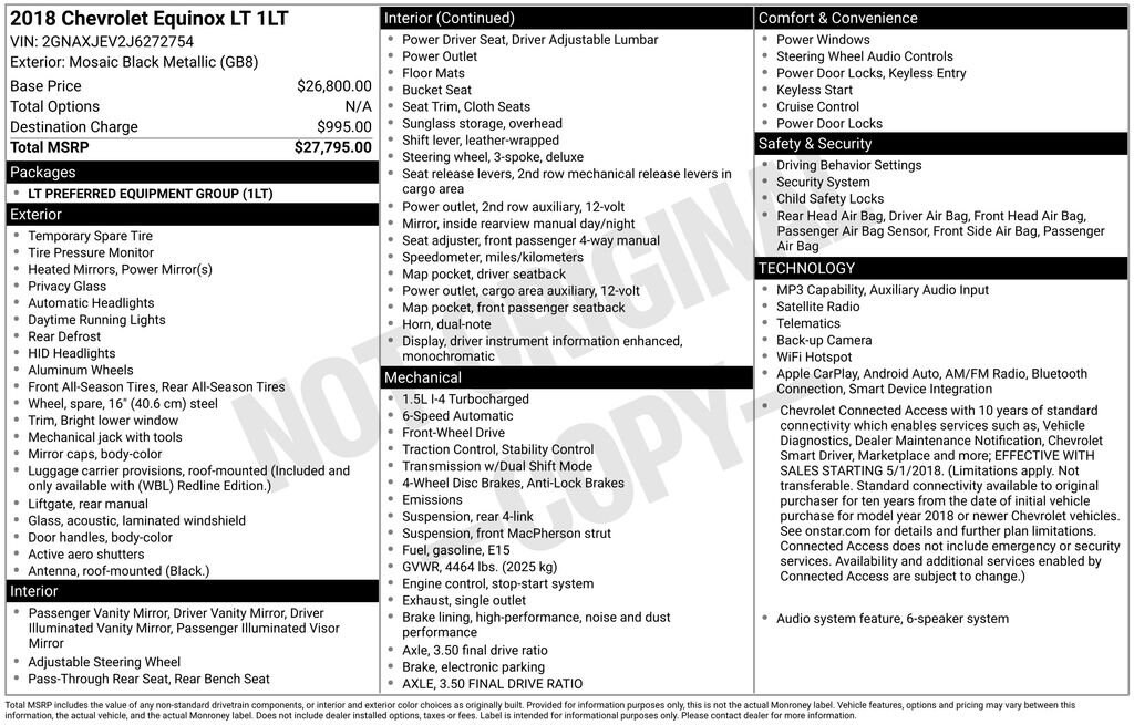 Used 2018 Chevrolet Equinox LT w/1LT SUV