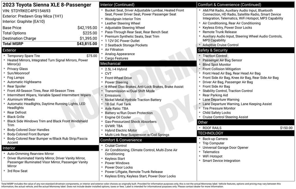 Used 2023 Toyota Sienna XLE 8 Passenger Van Passenger Van