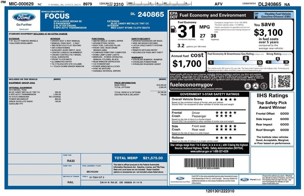Used 2013 Ford Focus SE Sedan