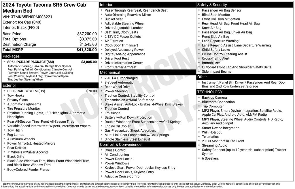 Used 2024 Toyota Tacoma SR5 Truck Double Cab