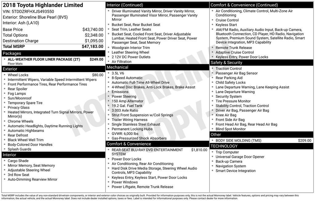 Certified 2018 Toyota Highlander Limited V6 SUV